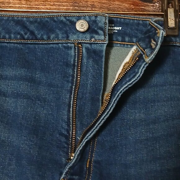 Old Navy Jean Shorts Plus Size 22 High Rise OG Straight 9" Dark Denim Stretch - Picture 4 of 6